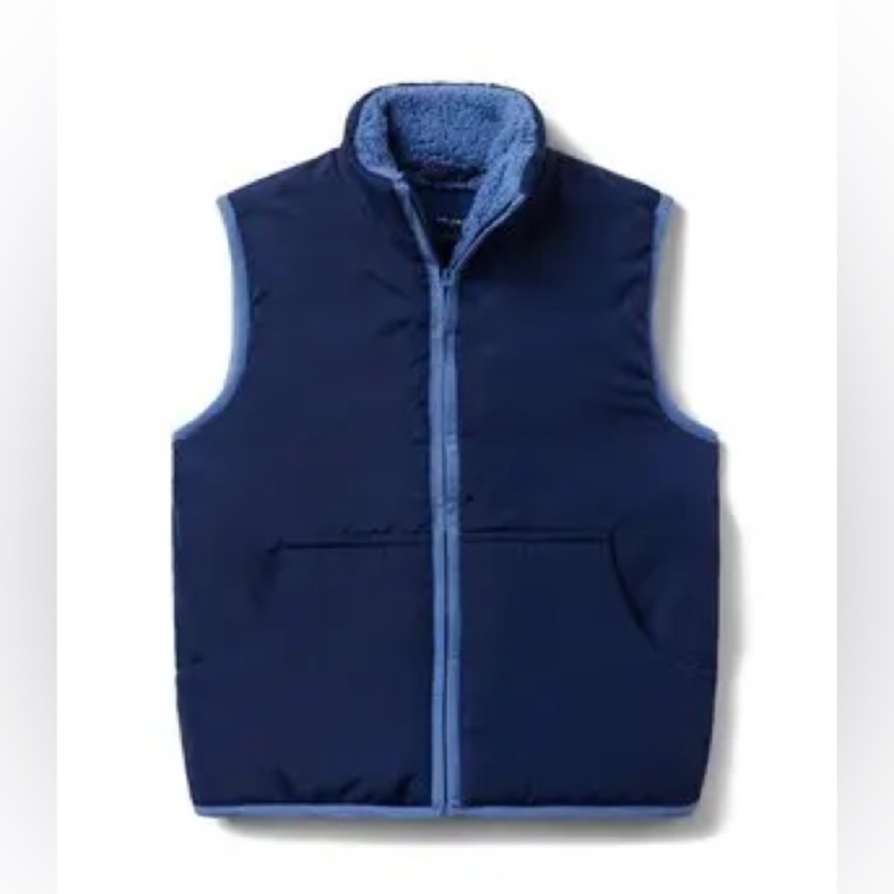 NEW Janie and Jack Navy Blue Sherpa Lined Vest size 7-8
